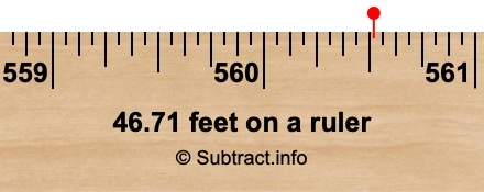 46.71 feet on a ruler