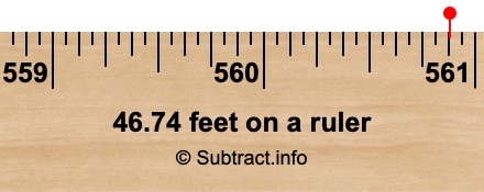46.74 feet on a ruler
