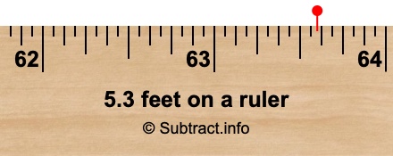 5.3 feet on a ruler