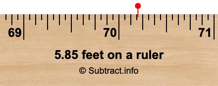 5.85 feet 2025 in cm