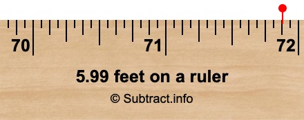 5.99 feet on a ruler 5.99 feet on a ruler