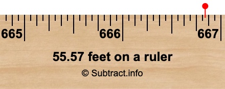 55.57 feet on a ruler