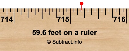59.6 feet on a ruler 59.6 feet on a ruler