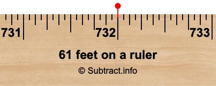 61 feet on a ruler