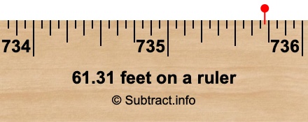 61.31 feet on a ruler