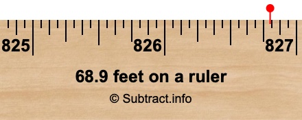 68.9 feet on a ruler 68.9 feet on a ruler