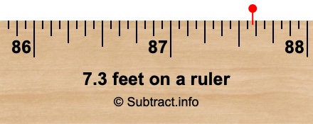 7.3 feet on a ruler