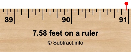 7.58 feet on a ruler