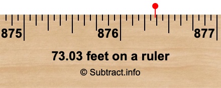 73.03 feet on a ruler