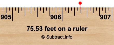 75.53 feet on a ruler