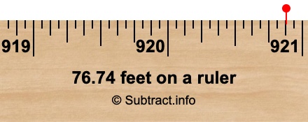 76.74 feet on a ruler
