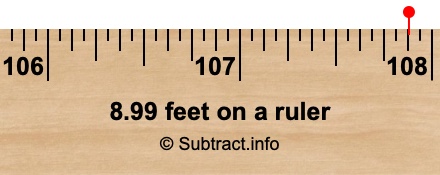 8.99 feet on a ruler