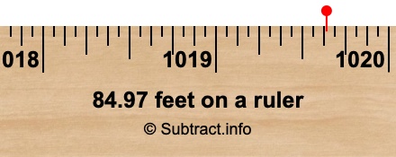 84.97 feet on a ruler