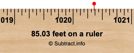 85.03 feet on a ruler
