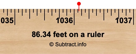 86.34 feet on a ruler