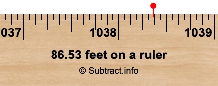 86.53 feet on a ruler