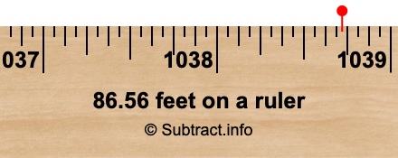 86.56 feet on a ruler
