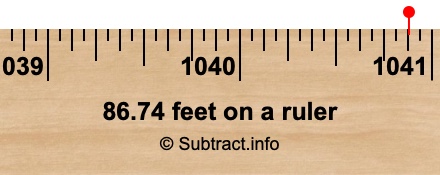 86.74 feet on a ruler