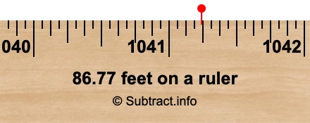 86.77 feet on a ruler