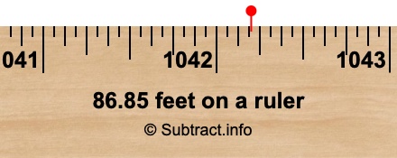 86.85 feet on a ruler