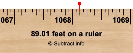 89.01 feet on a ruler