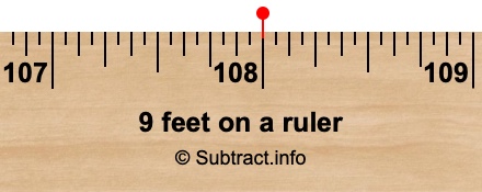 9 feet on a ruler