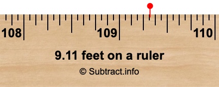 9.11 feet on a ruler