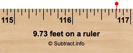 9.73 feet on a ruler