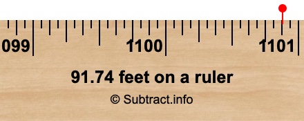 91.74 feet on a ruler