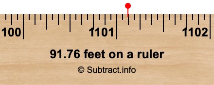 91.76 feet on a ruler