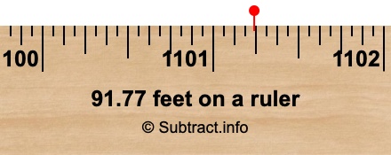 91.77 feet on a ruler