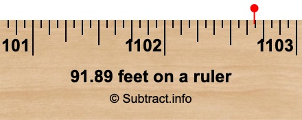 91.89 feet on a ruler
