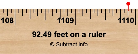 92.49 feet on a ruler