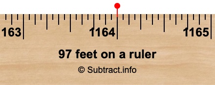 97 feet on a ruler