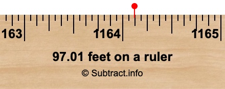 97.01 feet on a ruler