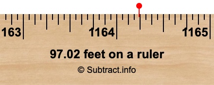 97.02 feet on a ruler