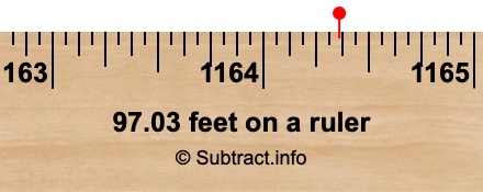 97.03 feet on a ruler