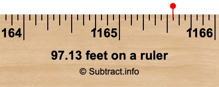 97.13 feet on a ruler