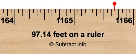 97.14 feet on a ruler