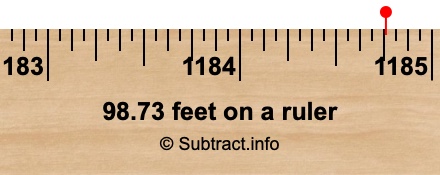 98.73 feet on a ruler