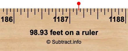 98.93 feet on a ruler