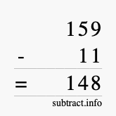 Calculate 159 minus 11 using long subtraction
