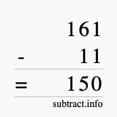 Calculate 161 minus 11 using long subtraction