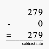 Calculate 279 minus 0 using long subtraction
