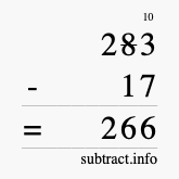 Calculate 283 minus 17 using long subtraction