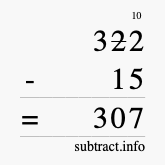 Calculate 322 minus 15 using long subtraction Calculate 322 minus 15 using long subtraction