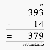 Calculate 393 minus 14 using long subtraction Calculate 393 minus 14 using long subtraction