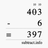 Calculate 403 minus 6 using long subtraction