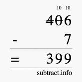 Calculate 406 minus 7 using long subtraction