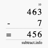 Calculate 463 minus 7 using long subtraction